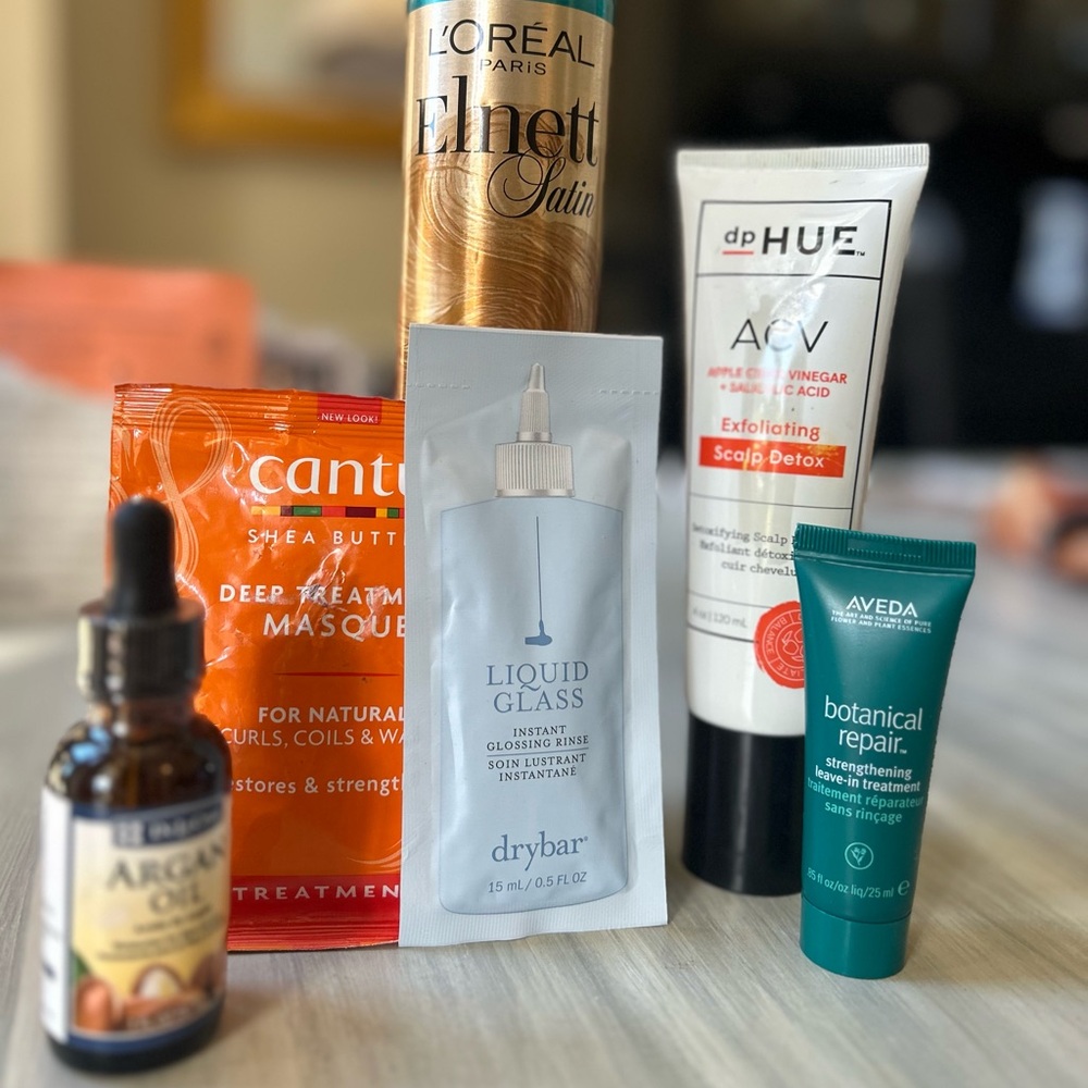 6 Piece Haircare & Styling Bundle Seybar Liquid Glass Aveda Botanical Argan Oil